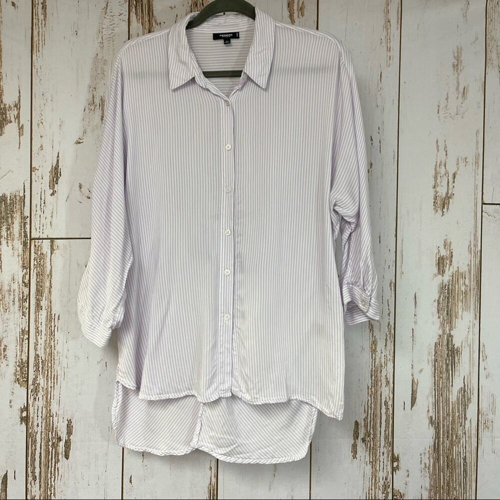 Premise Studio, Lilac Striped Button Down Shirt. Size 0X. In excellent condition